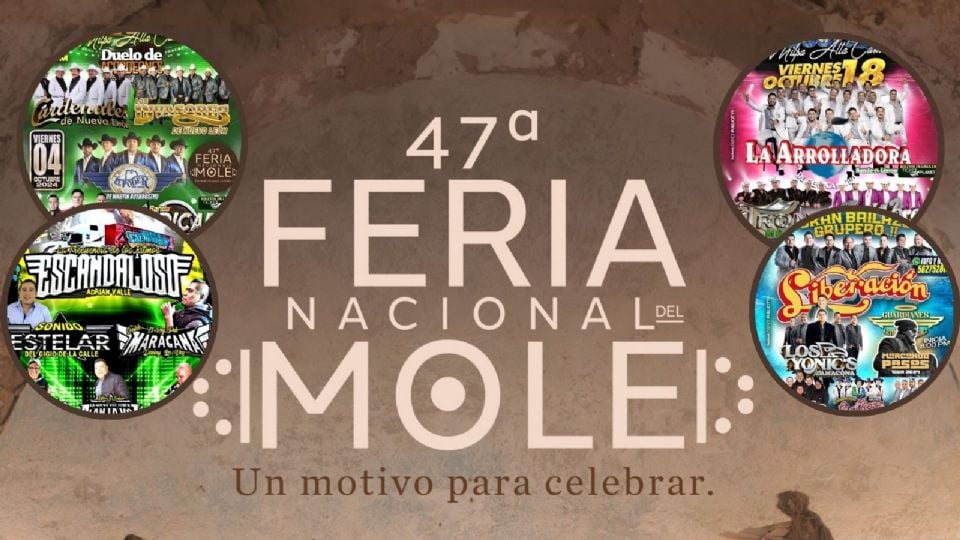 Cartelera de artistas completa para la feria nacional del mole en san pedro atocpan