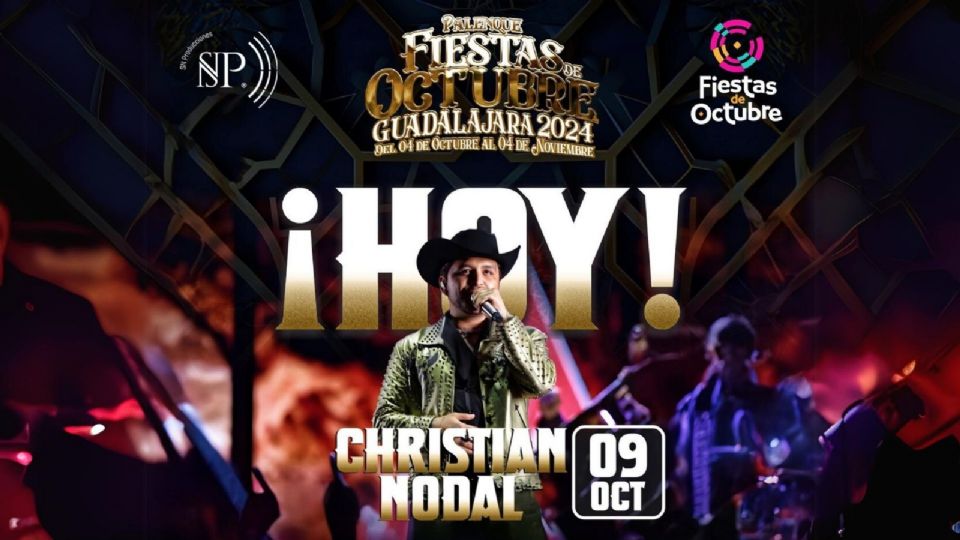 Conoce todos los detalles de la presentación de hoy 9 de octubre de Christian Nodal en el Palenque de las Fiestas de Octubre 2024.