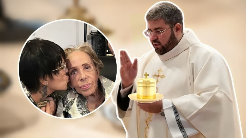 Sacerdote visita a Silvia Pinal en el hospital.