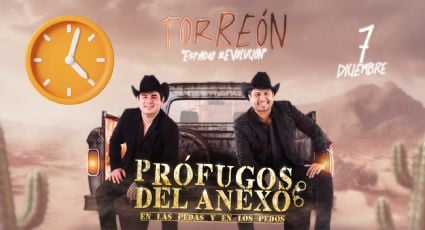 ¿A qué hora empieza el concierto de Prófugos del Anexo HOY 7 de diciembre en el Estadio Revolución de Torreón?