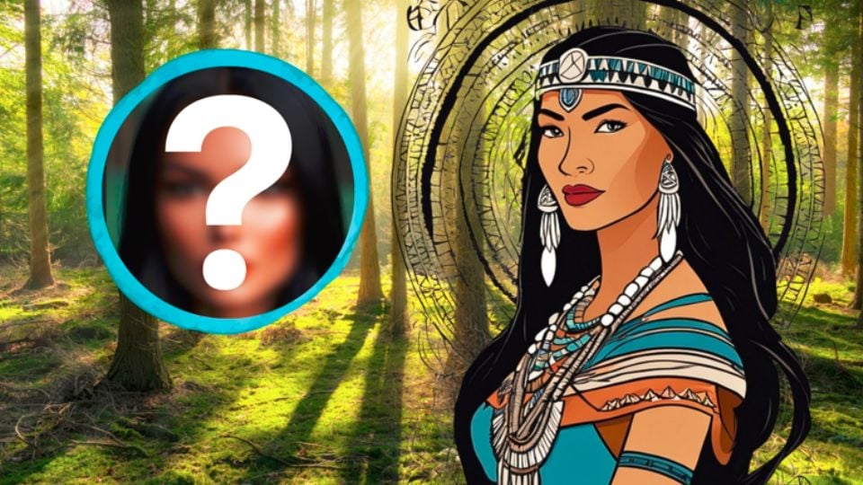 Pocahontas, hija de Powhatan, jefe de una tribu india de América del Norte.

