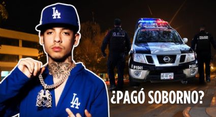 VIDEO Natanael Cano le paga a policía para 'quemar llanta' en la vía pública