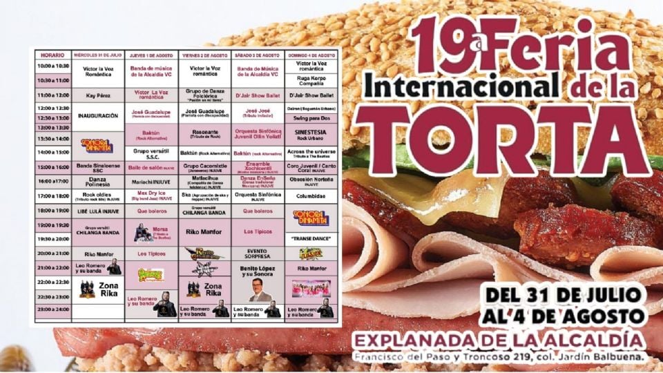 Diviértete este fin de semana en la Feria de la Torta 2024.