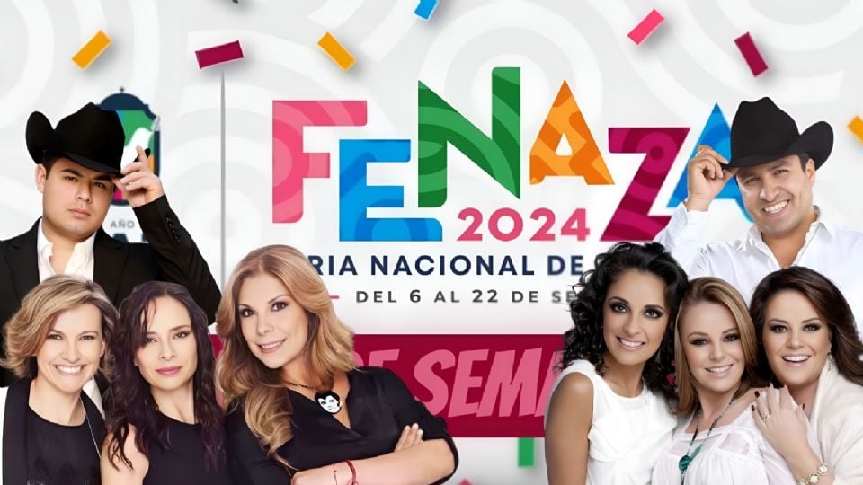 Programa de artistas que se presentarán este fin de semana en la Feria Nacional de Zacatecas FENAZA 2024.