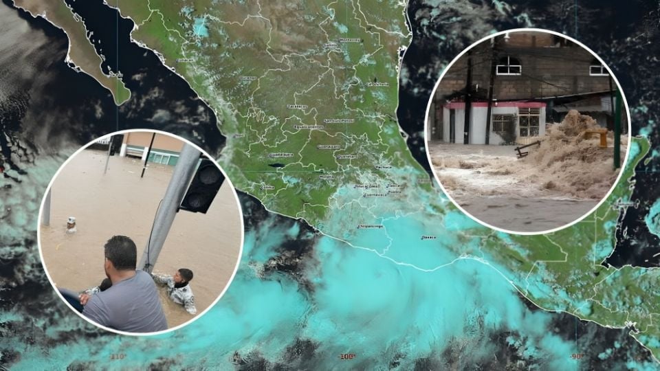 En Guerrero, las lluvias torrenciales han provocado deslaves e inundaciones debido al crecimiento de los ríos y arroyos.