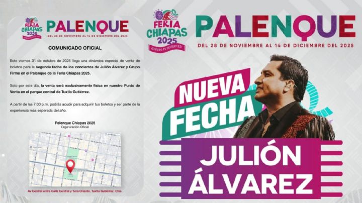 Palenque Chiapas 2025: Julión Álvarez anuncia nueva fecha y dinámica de venta para los boletos