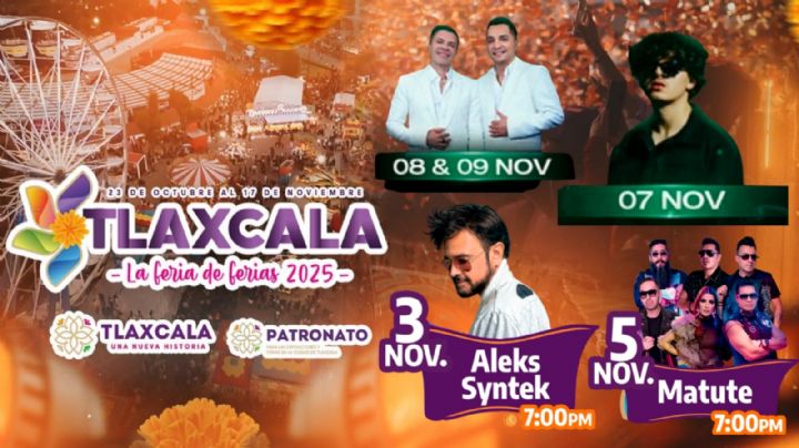 Feria Tlaxcala 2025: ¿Qué artistas se presentarán esta semana del 3 al 9 de noviembre?