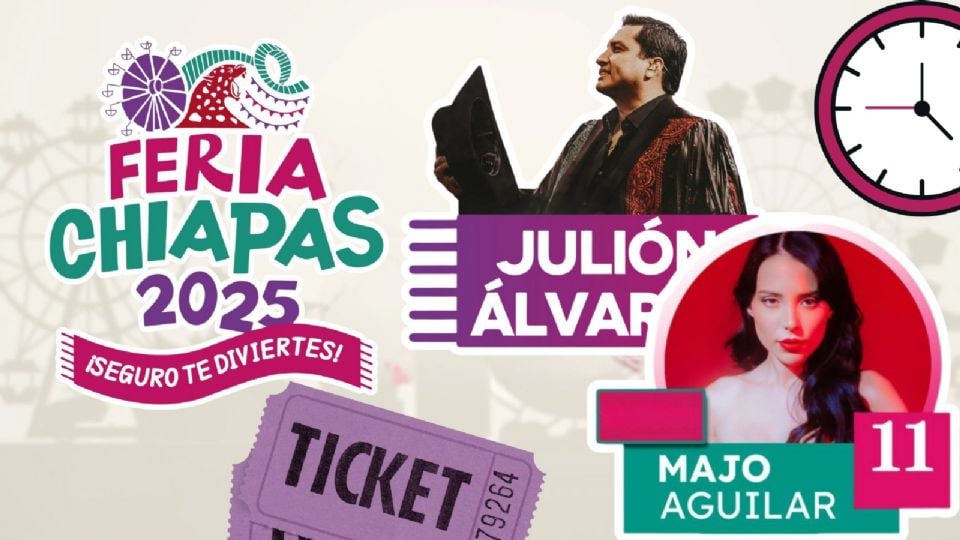 Artistas que se presentarán HOY en la Feria Chiapas 2025.