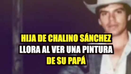 Hija de Chalino Sánchez rompe en llanto al ver una pintura hiperrealista de su padre