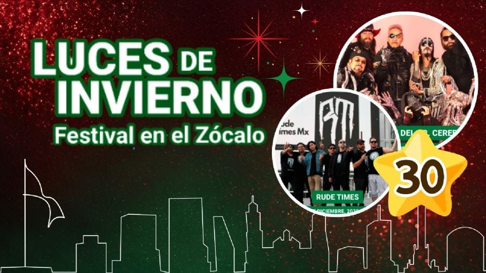 Festival Luces de Invierno CDMX 2025 ¿Qué artistas se presentarán GRATIS hoy 30 de diciembre?