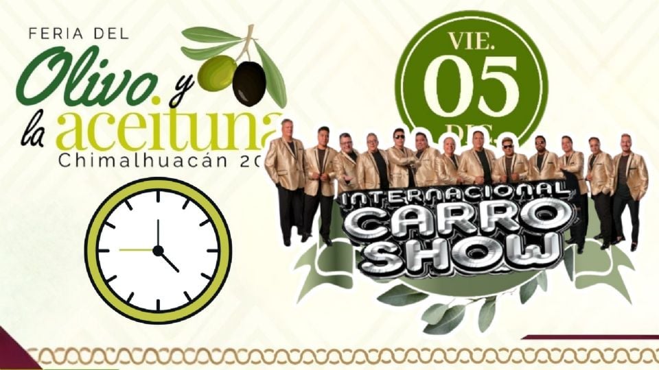 Artistas que se presentarán HOY en la Feria del Olivo y la Aceituna Chimalhuacán 2025