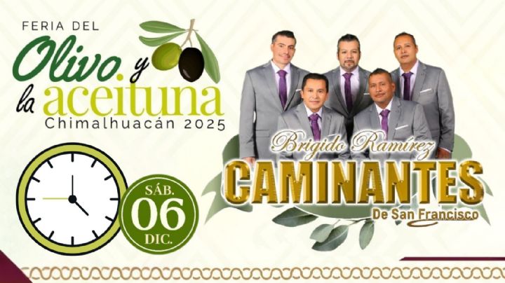 Feria del Olivo y la Aceituna Chimalhuacán 2025: ¿Qué artistas darán concierto GRATIS HOY 6 de diciembre en el EDOMEX?