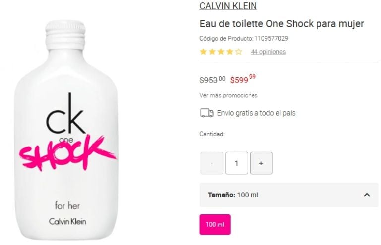One Shock de Calvin Klein