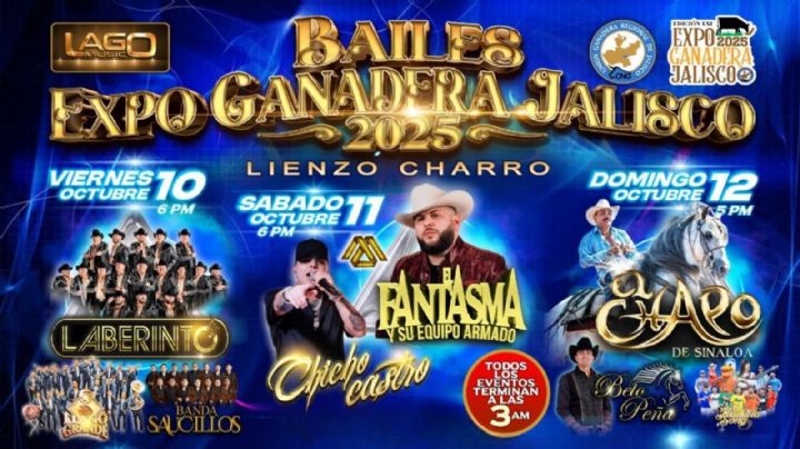 Bailes Expo Ganadera Jalisco 2025: Cartel de artistas que darán concierto y precio de los boletos