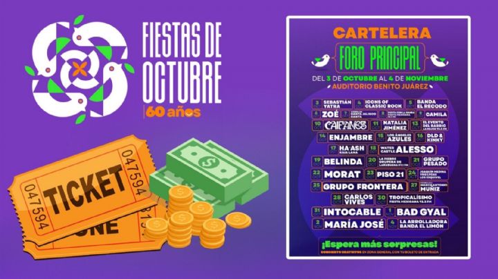 Boletos Fiestas de Octubre 2025: Lista completa de zonas y precios para todos los conciertos del Foro Principal