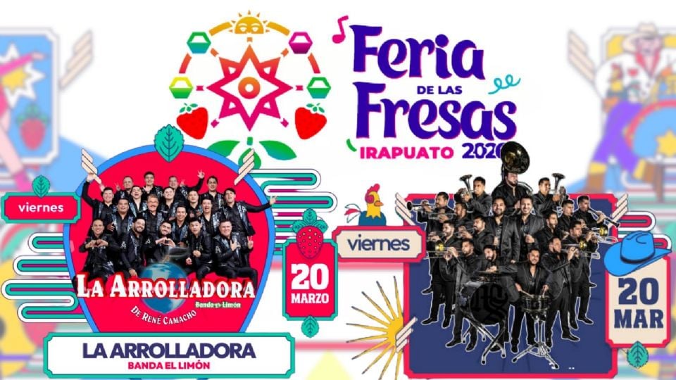 Artistas que se presentarán HOY en la Feria de las Fresas Irapuato 2026