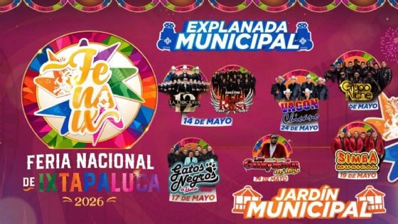 Feria Nacional de Ixtapaluca 2026: Cartelera de artistas que darán concierto en Explanada y Jardín