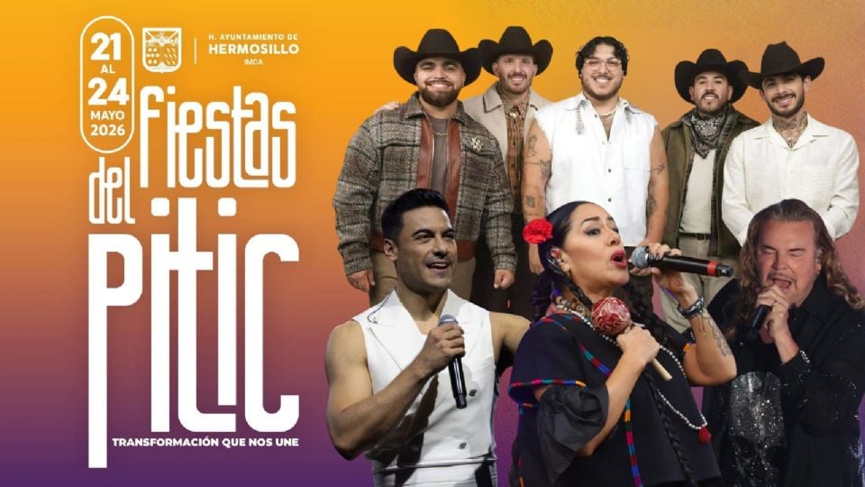 Cartel de artistas y programa de actividades gratuitas en las Fiestas del Pitic 2026