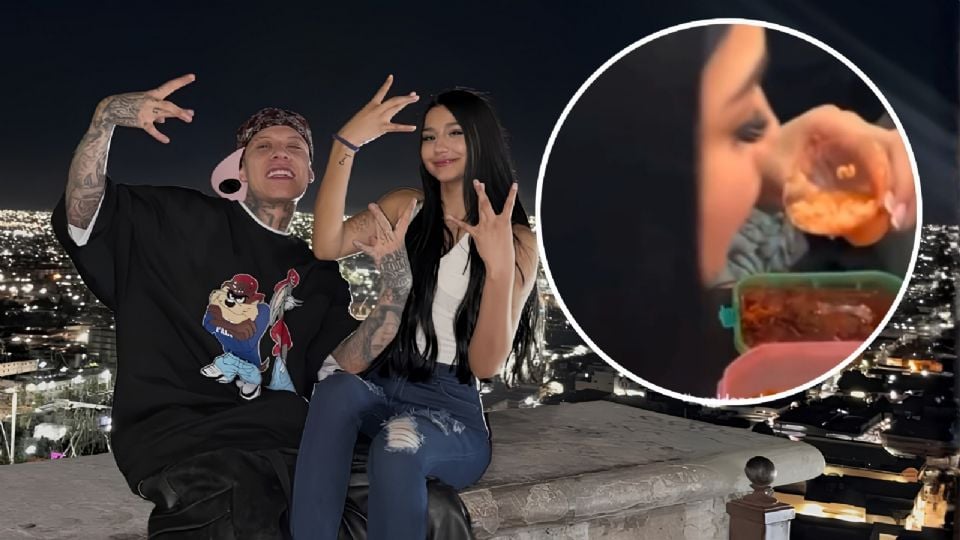 Santa Fe Klan improvisa ingenioso utensilio para comer junto a su novia Camila Zamorano