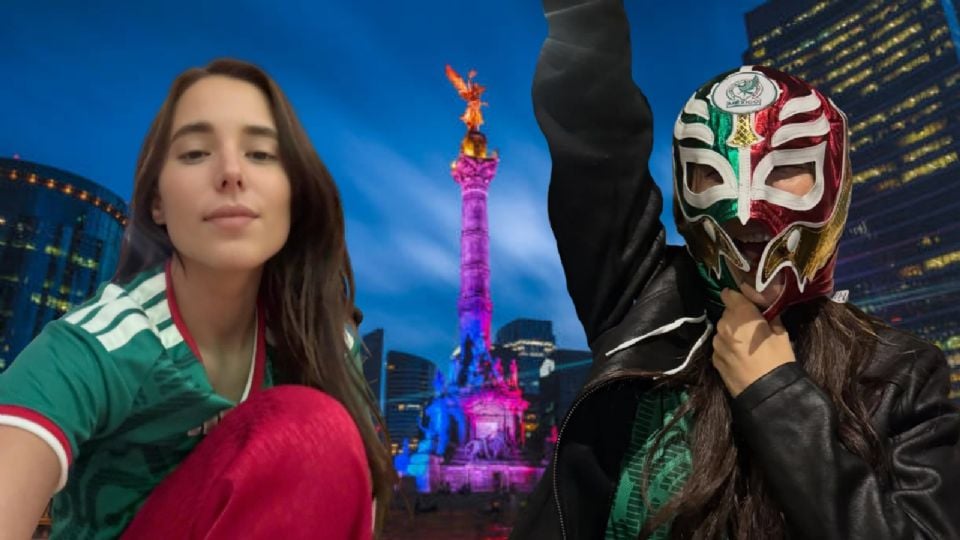 Majo Aguilar se lanza al Ángel de la Independencia tras triunfo de México